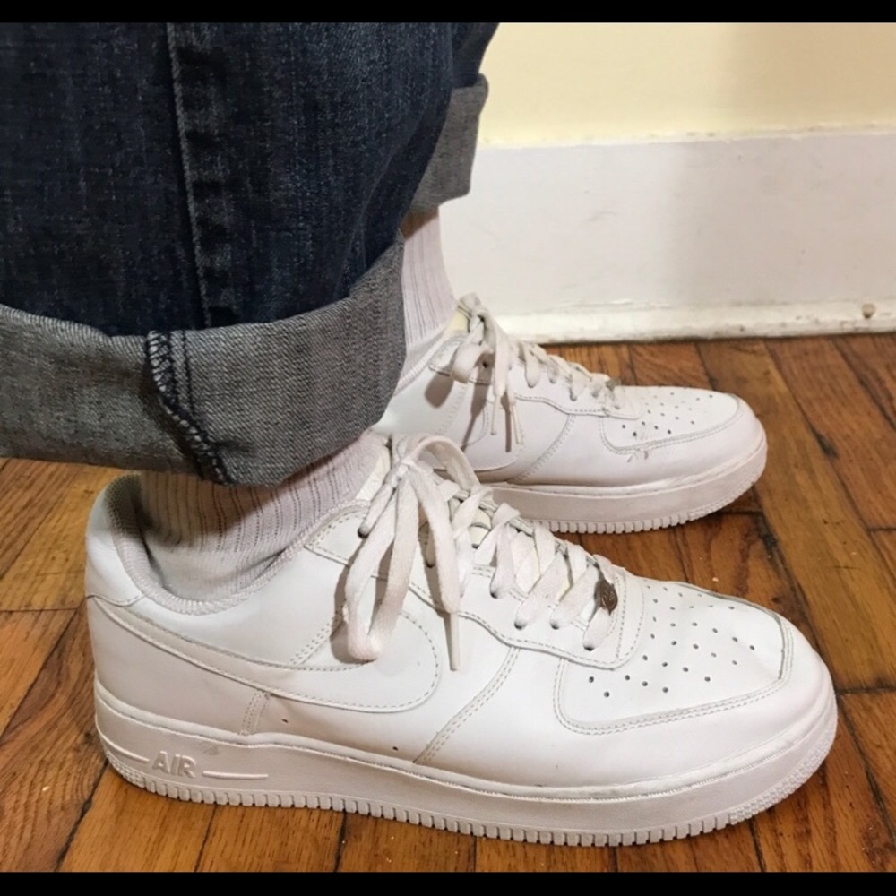White NIKE Air Force Ones